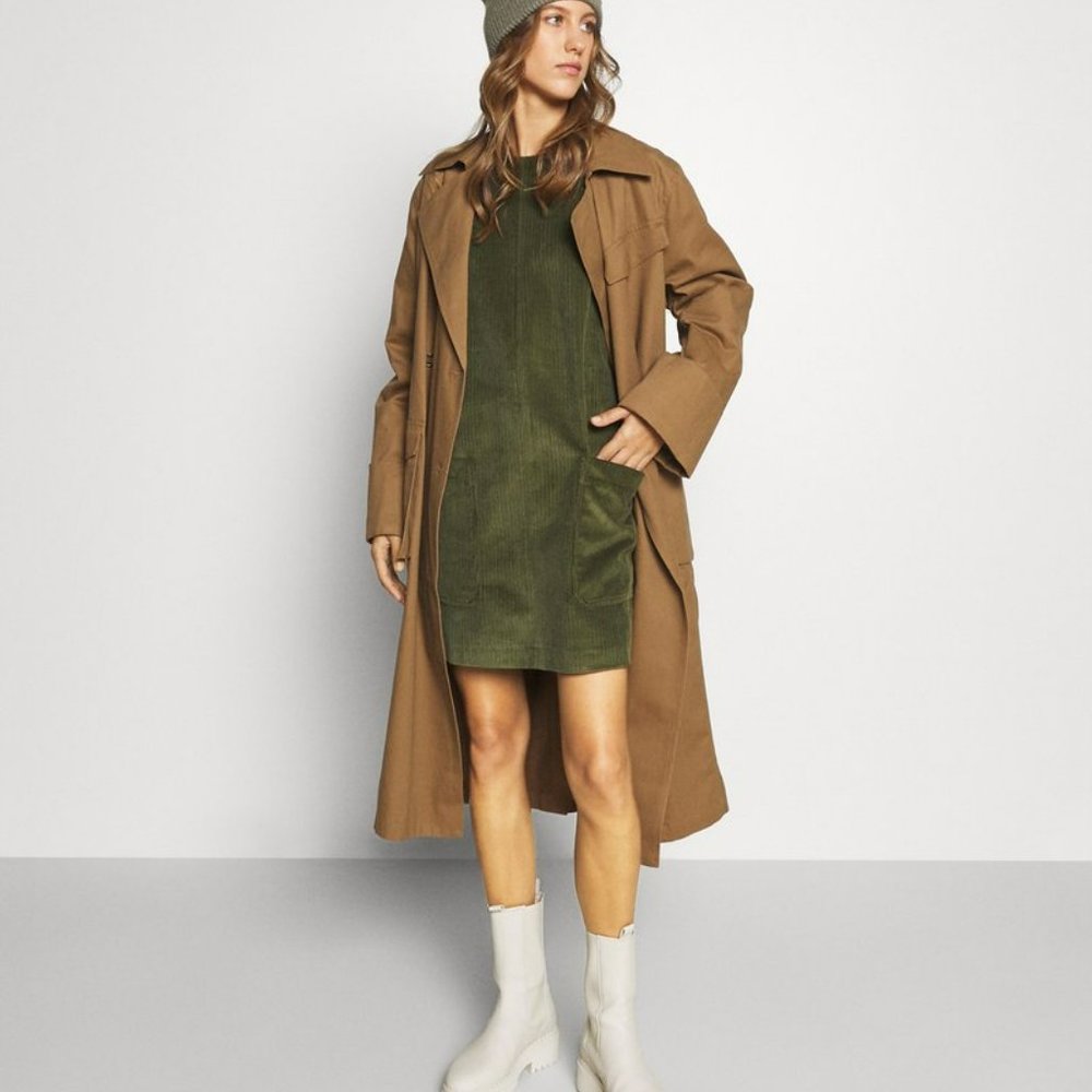 NWT Ted Baker London XAVIA A-Line cord mini dress in khaki - Picture 2 of 6